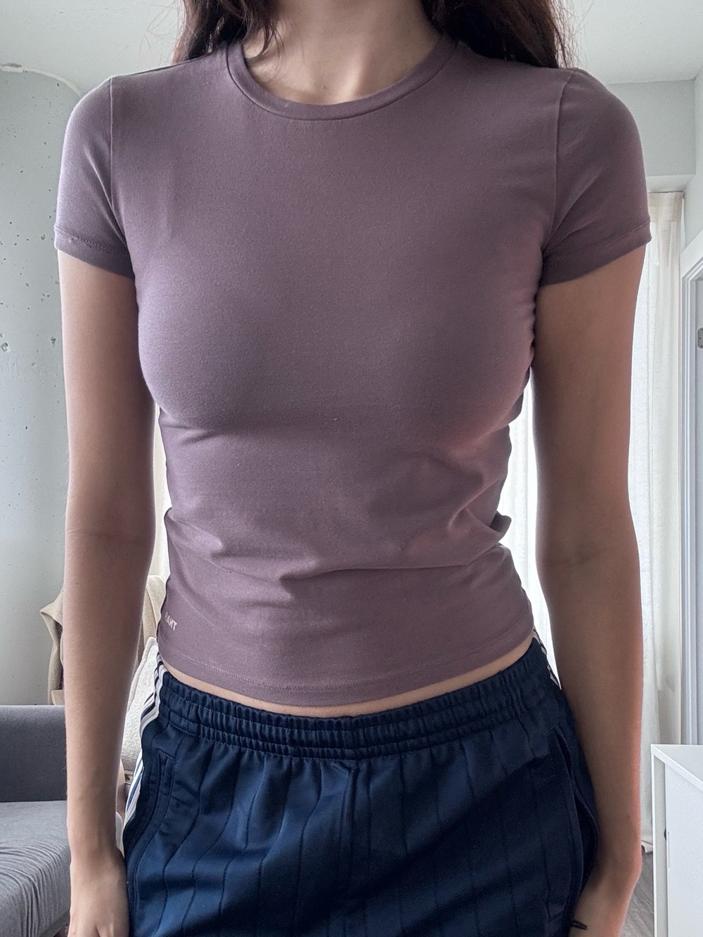 TNA Short Sleeve Fitted Tee - Mushroom Purple